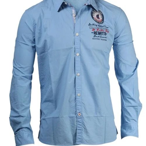 Men’s Long Sleeve Causal Shirt with Embroidery